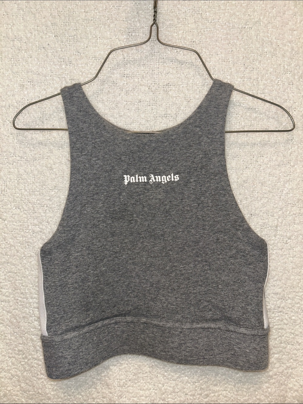 Palm Angels Gray Racerback Cropped Tank